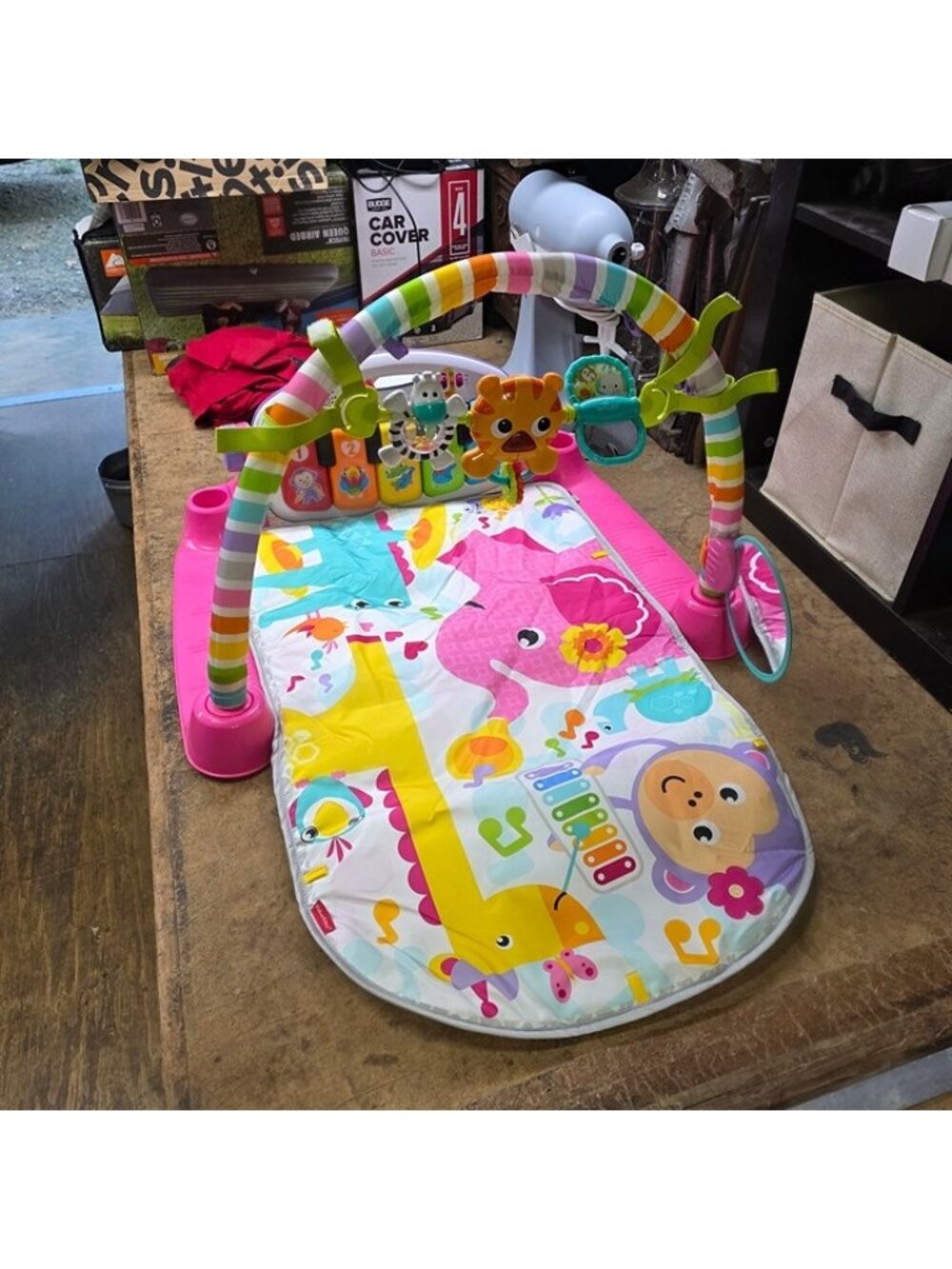 Fisher-Price Glow and Grow Kick & Play Piano Gym (Pink) - Like New!